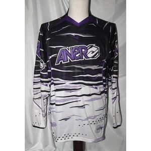 ANSWER Men's M White Purple James Stewart Collection Jersey